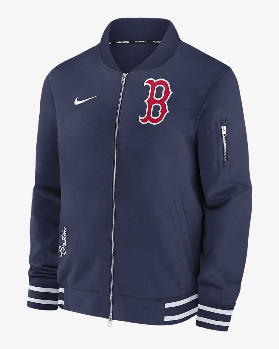 Boston Red Sox Authentic Collection Men s Nike MLB Full Zip Bomber Jacket